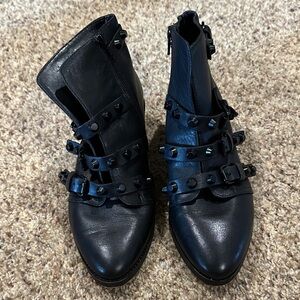 Giani Bernini Black Studded Combat Boots